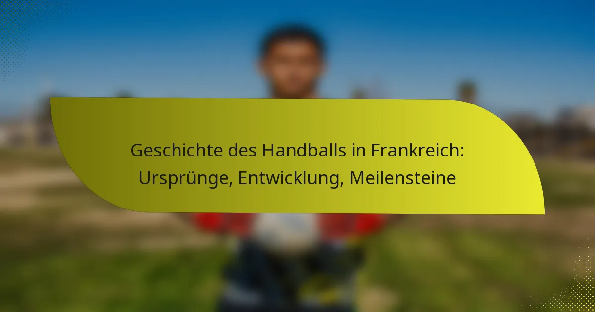 Geschichte des Handballs in Frankreich: Ursprünge, Entwicklung, Meilensteine