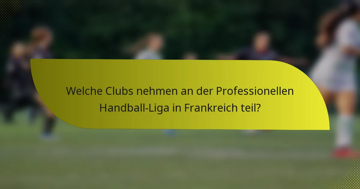Welche Clubs nehmen an der Professionellen Handball-Liga in Frankreich teil?
