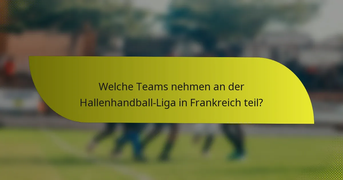 Welche Teams nehmen an der Hallenhandball-Liga in Frankreich teil?
