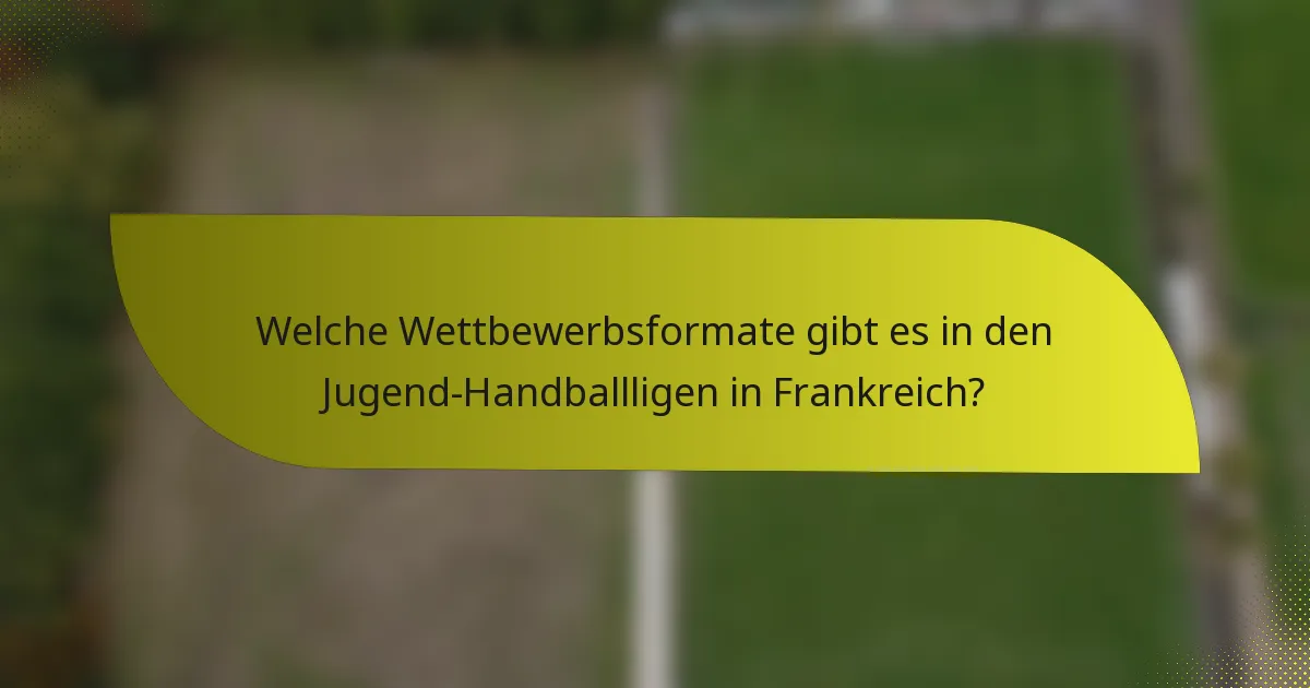Welche Wettbewerbsformate gibt es in den Jugend-Handballligen in Frankreich?