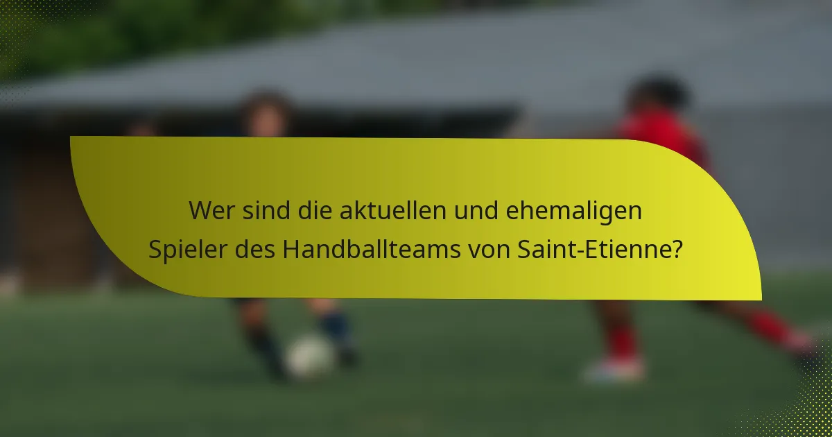 Wer sind die aktuellen und ehemaligen Spieler des Handballteams von Saint-Etienne?