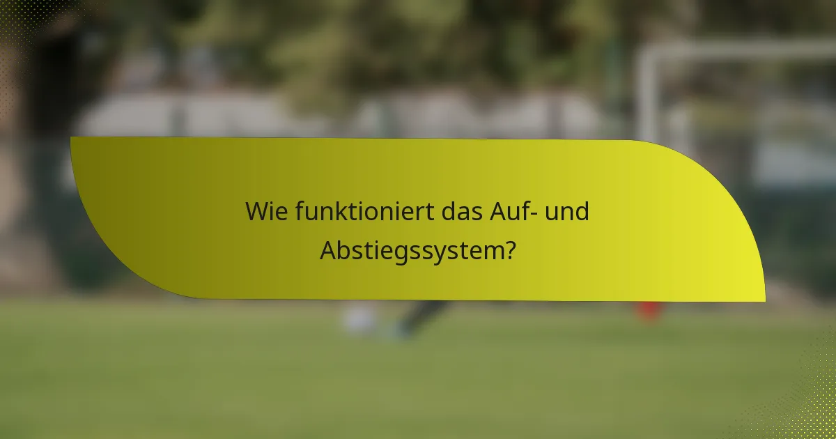 Wie funktioniert das Auf- und Abstiegssystem?