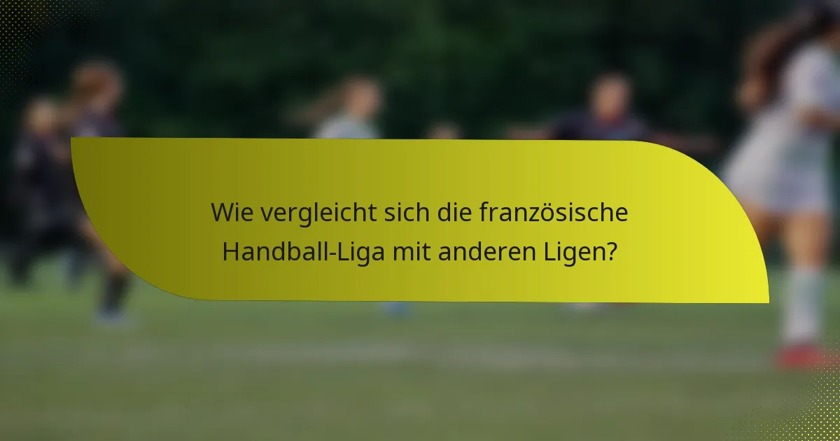 Wie vergleicht sich die französische Handball-Liga mit anderen Ligen?